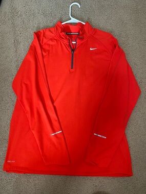 Nike Redish / orange Quarter-Zip Performance Pullover